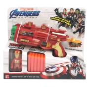 Детски пистолет Iron man, С фигура и меки стрели