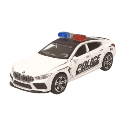 Метална количка BMW M8, Полиция, 1:32, Бяла, Без опаковка