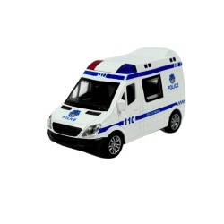 Детски микробус, Полиция, Със звук и светлини, 14x7.5x6.5см, Без опаковка