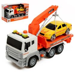 Играчка камион, Пътна помощ, 1:12, С количка, Светлини и Звук