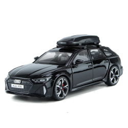 Метална количка Audi Rs6, Със светлини и звуци, 1:32, Черна, Без опаковка
