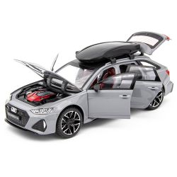 Метална количка Audi Rs6, Със светлини и звуци, 1:32, Сив, Без опаковка