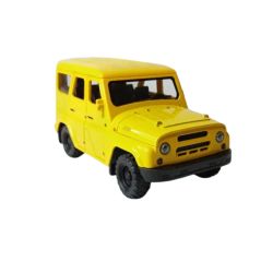 Метален джип Уаз, 1:18, С отварящи се врати, Жълт ретро ван, Класически дизайн 