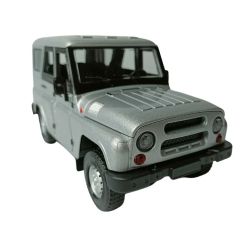 Метален джип Уаз, 1:18, С отварящи се врати, Сив ретро ван, Класически дизайн 