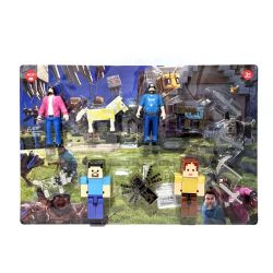 Комплект Minecraft, С фигури и животни – 6 части