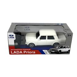 Кола Lada Priora, С дистанционно, Мащаб 1:24, Бяла