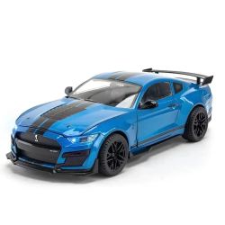 Метална кола Ford Mustang GT500, 1:18 мащаб, Син, Без опаковка