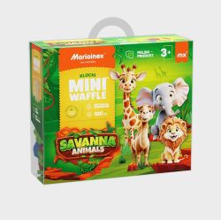 Мини вафлен конструктор Marioinex &quot;Животни от саваната&quot;, 100 части