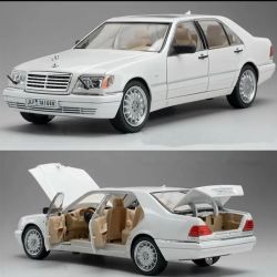 Метална кола Mercedes-Benz S-Class 320 W140 – мащаб 1:24, Бял, Без опаковка