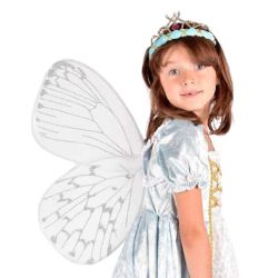 Сребристи крила с блестящи линии за магични превъплъщения, 59 см