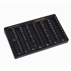 Монетник за евро – пластмасов, черен