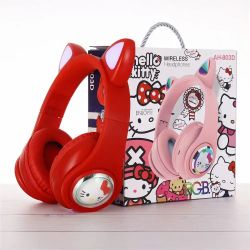 Детски слушалки, Безжични, Hello kitty, Със светлина, Червени