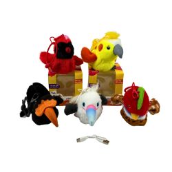 Интерактивна плюшена птичка с гласово повтаряне и движение – USB