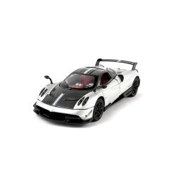 Метална кола Pagani Huayra BC 1:24 – сребрист с ефект пушек, звук, светлини, без опаковка