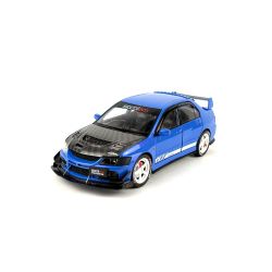 Метална кола Mitsubishi Lancer Evolution 1:24 – син тунинг, Без опаковка
