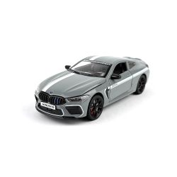 Метална кола BMW M8 Competition 1:24 – сив със спортни линии, Без опаковка