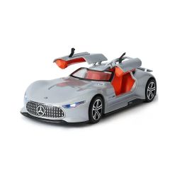Метална кола Mercedes-Benz AMG Vision GT 1:24 – сребрист с врати тип крило, Без опаковка