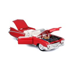 Метален модел Cadillac Eldorado Cabriolet 1:24 – Червен ретро, Без опаковка