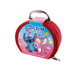Детски комплект за грим в куфарче Stitch Makeup Series, 15 части, Розов