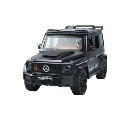 Метален джип G-Class 1:24 със звук, светлини, пушек и отварящи врати – черна, Без опаковка