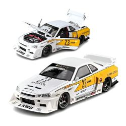 Метален автомобил Nissan Skyline GT-R R34, 1:24, Бял, Без опаковка