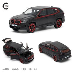 Метална кола BMW XM 1:24, Черна, Пушек, Светлини, Звук, Без индивидуална опаковка