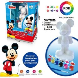 Детски комплект за оцветяване на гипсова фигурка Mickey Mouse с боички