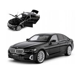 Метална кола BMW 530Li G30 5 Series, 1:24, черна, светлини и звук