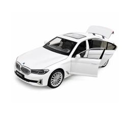 Метална кола BMW 530Li G30 5 Series, 1:24, бяла, светлини и звук