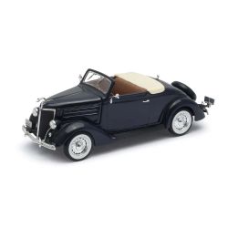 Метална кола Ford Deluxe Cabriolet, 1936, 1:24, черна, Welly