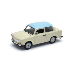 Метална кола Trabant 601, 1:24, Kремава със син покрив, Welly 
