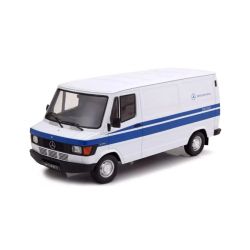 Метален бус Mercedes 208 D Transporter Mercedes Service 1988 1:18 Бял/Син – KK Scale