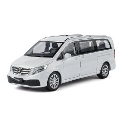 Метален миниван Mercedes-Benz V-Class L със светлини – бял, Без опаковка
