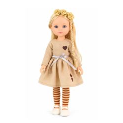 Кукла Little Milly с бежова рокля и руса коса, 33 см