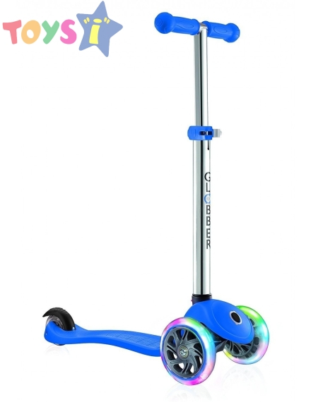 Тротинетка за деца Primo Lights със светещи гуми и регулируема височина - Синя