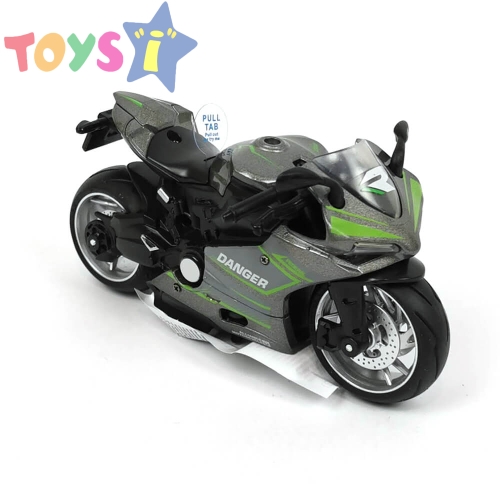 Детски метален мотоциклет, зелен, Без опаковка!