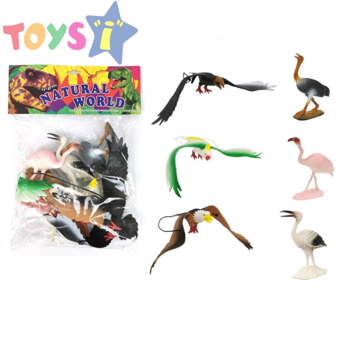 Комплект фигурки от птици, животни за игра, 6 броя