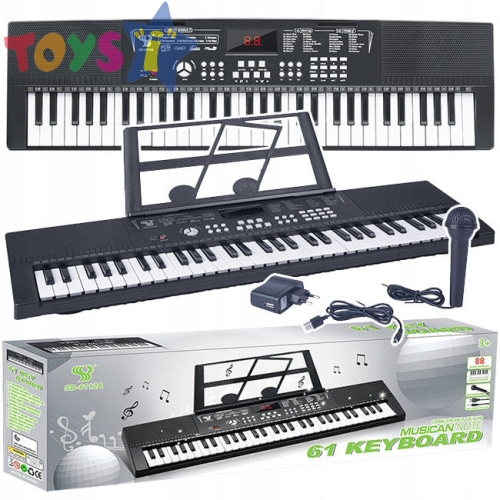 Детски електронен синтезатор с микрофон и зарядно- 61 клавиша