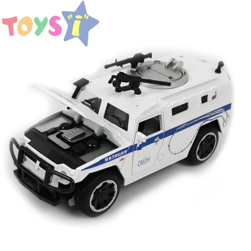 Детски полицейски камион, Метален, Звук, Светлини