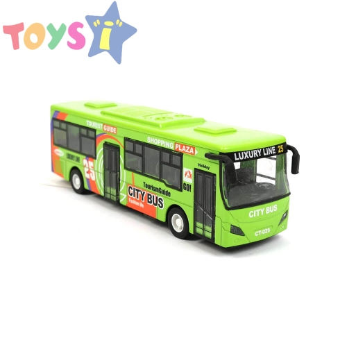 Детски метален автобус, Метален, Зелен, Без опаковка