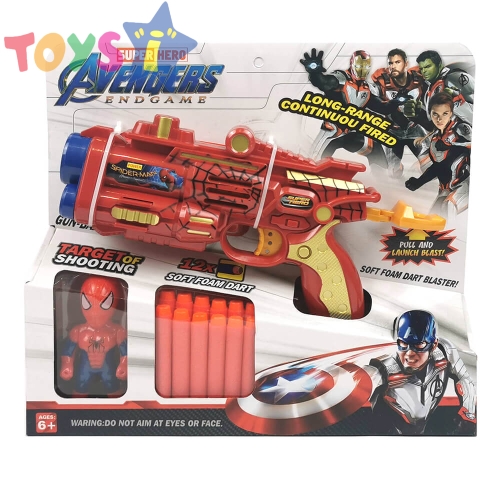 Детски пистолет Spiderman, С фигура и меки стрели