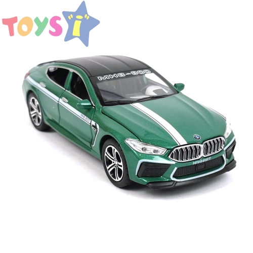 Детски автомобил BMW, Метален, С отварящи се врати, Звук, Светлини, Зелена, Без опаковка