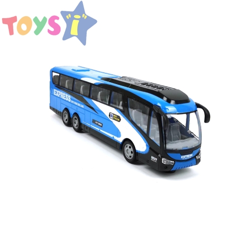 Детски автобус, С дистанционно управление, Акумулаторна батерия, Син