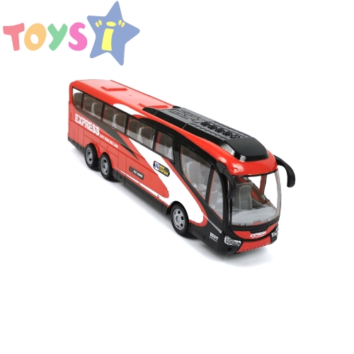 Детски автобус, С дистанционно управление, Акумулаторна батерия, Червен