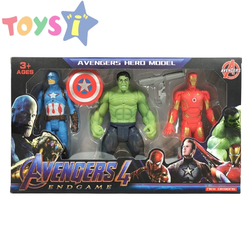 Комплект фигурки Avengers, с оръжие, 3 броя