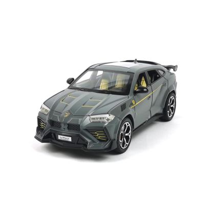 Метален автомобил, Lamborghini Urus, Със звук и светлини, Сив, С пушек, 1:24, Без опаковка