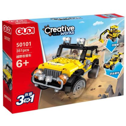 Конструктор джип, 3 в 1, 351 елемента