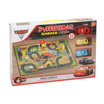 Килимче с писта за игра, Метални колички, Cars