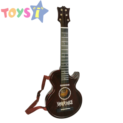 Детска китара, С 6 струни, Кафява, 80х26х6 см