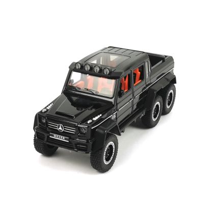 Метален автомобил Mercedes-benz G63 AMG 6×6, С отварящи се врати, Черен, Без опаковка